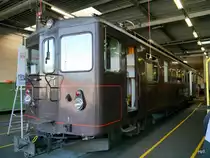 RBS - 100 Jahr Feier Triebwagen Bre 4/4 1 im Depot in Solothurn am 27.08.2016 