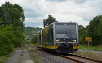 672 901 erreicht von Naumburg kommend am 20.08.16 den Ortseingang von Bälgstädt und wird in Kürze am dortigen Haltepunkt zum stehen kommen.