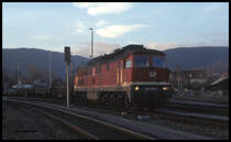 232356 mit einem Stahlzug in Richtung Salzgitter am 9.2.1997 im Bahnhof Ilsenburg.