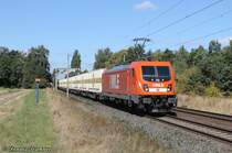 187 010-4 WLE mit Warsteiner-Bierzug in Woltorf am 30.08.2016