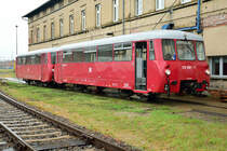 172 601-7 & 172 001-0  Ferkeltaxe  der Hafenbahn Neustrelitz als Sonderzug bei dem nieseligen Saisonstart im Lokschuppen Wittenberge
Datum: 02.07.2016