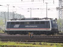 110 043-6(110 511-3)im Outfit der National Express Rail GmbH stand am 09.09.2016 im Rostocker Hbf.