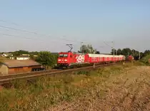 Die 185 399 mit einem umgeleiteten Güterzug am 09.09.2016 unterwegs bei Fahlenbach.