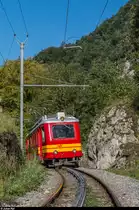 Bahnforum-Schweiz-Fotofahrt auf der BVB am 10. September 2016.  Flèche  BDeh 2/4 25 auf einem Zahnstangenabschnitt oberhalb Bévieux.