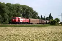 Zwischen Hürth-Kalscheuren und Brühl entstand dieses Foto von HGK DE 13 nebst angehängter Übergabe.
Aufnahmedatum: 18. Juni 2008