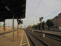 Lichtsignale am Gleis 5 in Fürth (Bay) Hbf, mit Blick in Richtung Nürnberg; 02.09.2016
