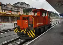 Tm 2/2 112 steht am 21.7.2016 im Bahnhof St. Moritz.