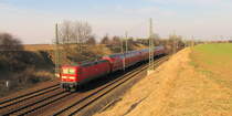 DB 143 957 mit der RB 26268 von Naumburg (S) Hbf nach Halle (S) Hbf, am 21.03.2011 bei Schkortleben.