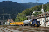 SBB/VIGIER CEMENT: Rangierfahrt mit der CAROLE 98 85 5232 28 7-3 CH-VICEM anlässlich einer Rangierfahrt in Reuchenette-Péry am 19. April 2016.  
Foto: Walter Ruetsch
