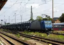 Am 22.09.2016 kam die 185 527-9 von der Crossrail AG aus Richtung Berlin nach Stendal und fuhr weiter in Richtung Hannover .