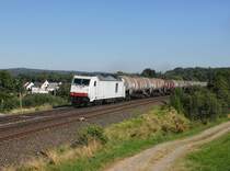 Die 285 102 mit einem Kesselzug am 26.08.2016 unterwegs bei Pechbrunn.