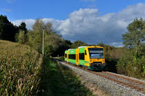650 070 als WBA4 nach Gotteszell am 08.10.2016 bei Patersdorf. 