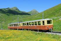 BDhe 2/4 Nr. 206 mit Bt 30 zwischen Kleine Scheidegg und Eigergletscher, 18.07.2016.