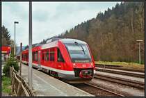 Ein 648er ist soeben als RB52  Volmetalbahn  von L�denscheid nach Br�gge Westf. gefahren, und wird die Fahrt jetzt �ber Hagen nach Dortmund fortsetzen.