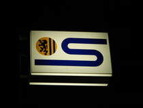 Historisches Original Leuchtschild der Leipziger S-Bahn im Eisenbahnmuseum Leipzig. (15.10.2016)