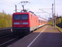112 141-7 verl�sst Elmshorn mit dem RE nach Kiel. 13.04.07
