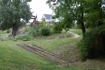 Anschlussgleis der ehemaligen Industriebahn Münster–Cannstatt am 3. Oktober 2016