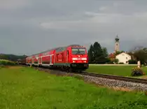 Die 245 010 mit einem BR Radltour Sonderzug am 06.08.2016 unterwegs bei Heiligenstatt.