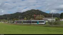 Thurbo GTW bei Juckeren (Saland) im Tösstal am 15. Oktober 2016.