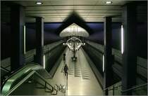 U2-Nord, Hasenbergl (1996) - 

Offen gestaltert Übergang von Zwischengeschoß zum Bahnsteig an der Station  Hasenbergl . 

München, 03.04.2007 (M)