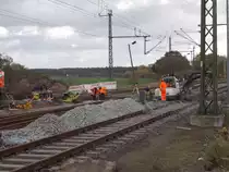 An der Südausfahrt von Züssow wurde sogar am Sonnabend gearbeitet.Aufnahme am 29.Oktober 2016.