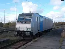 Die Railpool 185 691 stand,am 03.November 2016,in Mukran Mitte.