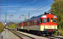 SŽ 813-037 fährt durch Maribor-Tabor Richtung Ormož. /29.10.2016