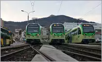 Die TPC Beh 2/6 541, 544 und 543 vertreten in Monthey Ville drei von vier Dents de Midi Gipfel: Cime de l'Est, L'Eperon und La Cathédrale.
28. Okt. 2016  