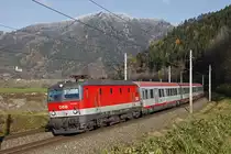 1144 091 mit IC518 bei Niklasdorf am 9.11.2016.