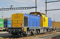 Diesel Lok Am 847 906-5 ist beim Güterbahnhof Muttenz abgestellt. Die Aufnahme stammt vom 13.11.2016.