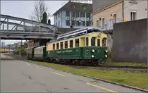 Des Föfis Abschied von der Zahnstange. BCFeh 4/4 am Anfang des Zahnstangenabschnitts Ruckhalde. November 2016.