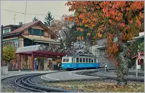 Während der Leermaterialzug von Le Tremblex nach Montreux in Glion sich seines einzigen  Reisenden  entledig hatte konnte der Bhe 2/4 207 nach Montreux weiterfahren.
29. Okt. 2016