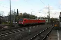 152 054-3 DB und noch eine 152er von der DB rangiern in Aachen-West.
 Aufgenommen vom Bahnsteig in Aachen-West. 
Bei Sonnenschein und Wolken am Nachmittag vom  20.11.2016.