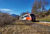 Nachschuss von 5022 029-0  St. Andrä/Lavanttal  bei der Abfahrt in Watschig.
Unterwegs war die Garnitur als R 4807 von Villach Hbf nach Kötschach-Mauthen.
Aufgenommen am 8.12.2016.
