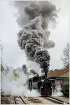 ÖGEG Dampflok 498.04 bei der Ausfahrt aus Steyr mit einem Adventzug nach Grünburg.
4.12.2016