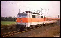 111132 im S-Bahn Dienst auf der Fahrt von Köln nach Düsseldorf am 7.12.1989 um 14.15 Uhr bei Langenfeld - Berghausen.
