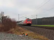 101 098-2 DB bei Küps am 16.12.2016.