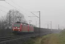 185 116-1 und 185 125-2 mit einem Tonerdezug bei Kolmarsreute 16.12.16