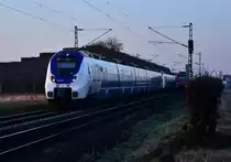 NX 366 als RE7 bei Allerheiligen gen Rheine fahrend am Abend des 16.12.2016