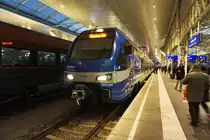 Ein ET 318 von Meridian trifft als M 79025 aus München Hbf, in Salzburg Hbf ein.
Aufgenommen am 10.12.2016.