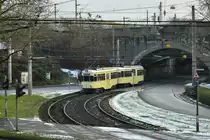 Der historische Museumszug Paula bestehend aus 1155 & 1159 auf der Karlsruher Straße am 03.01.2017.