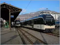 Es kommen immer mehr MVR SURF GTW ABeh 2/4: während einer am Bahnsteig steht, sind zwei auf einem Nebengleis abgestellt. Trotzdem wird der Umlauf Vevey - Blonay -Vevey meist mit einem CEV GTW Be 2/6 gefahren.
16. Dez. 2016