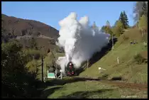Foto Ausfahrt der L 3535 aus dem Tunnel bei Kvasy am 14.10.2016 auf dem Weg nach Rachiv.