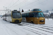 MOB: Zugskreuzung in Rougemont am 8. Januar 2017.
Foto: Walter Ruetsch