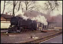 997247 setzt hier nach Ankunft im Endbahnhof Wernigerode am 14.2.1990 um.