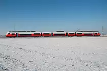 Im ÖBB cityjet durchs Tullnerfeld. Die Aufnahme entstand am 11.01.2017.