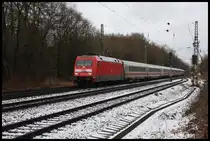 101102 erreicht hier mit einem IC am 13.1.2017 um 12.47 Uhr auf dem Weg in Richtung Münster den Bahnhof Natrup - Hagen .