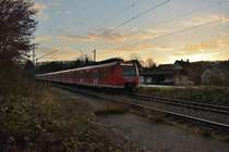 Nachschuß auf eine nach Mosbach fahrende S2 am Nachmittag des 27.12.2017