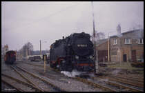 997242 rangiert am 6.3.1990 im Bahnhof Harzgerode.