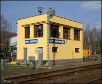 Das Stellwerk Nr.1 am Bhf. Lužná u Rakovníka 14. 4. 2012.